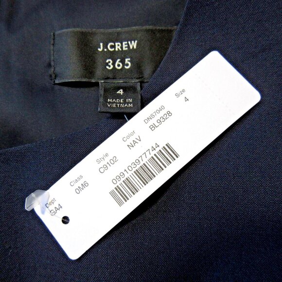 NWT J.Crew 365 Resume Sheath in Navy Blue Italian Stretch Wool Dress 4 $188 - Picture 4 of 5